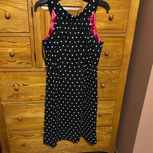 White House Black Market Black and White Polka Dot Midi Dress